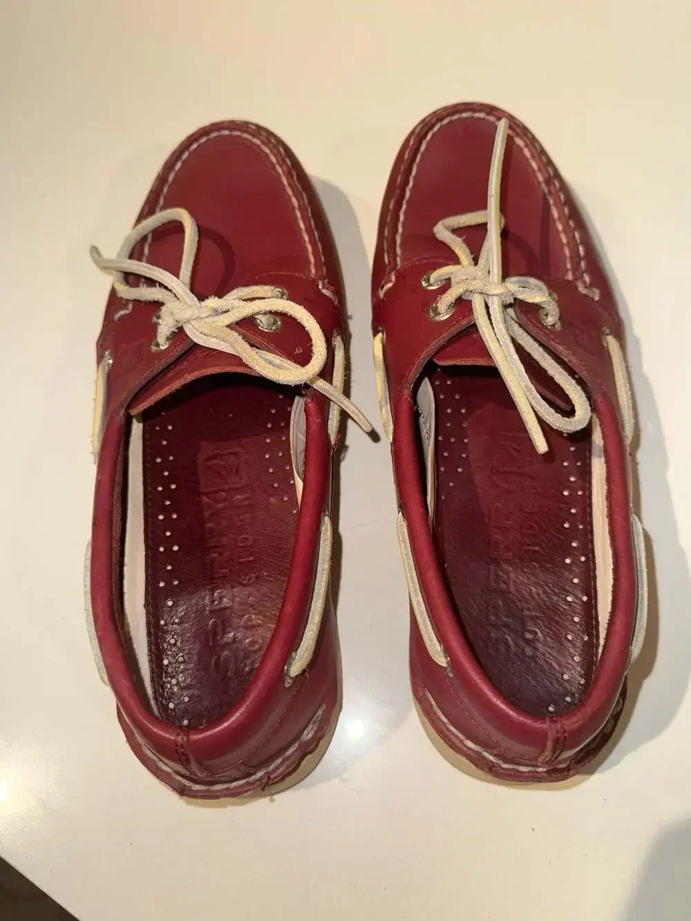 Sperry Top-Sider Authentic Original Boat Shoes Men's 8 M Red Leather